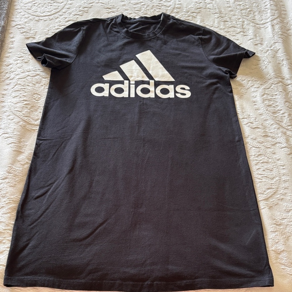 Adidas Women’s Black Dress with White Logo Gently Loved L
